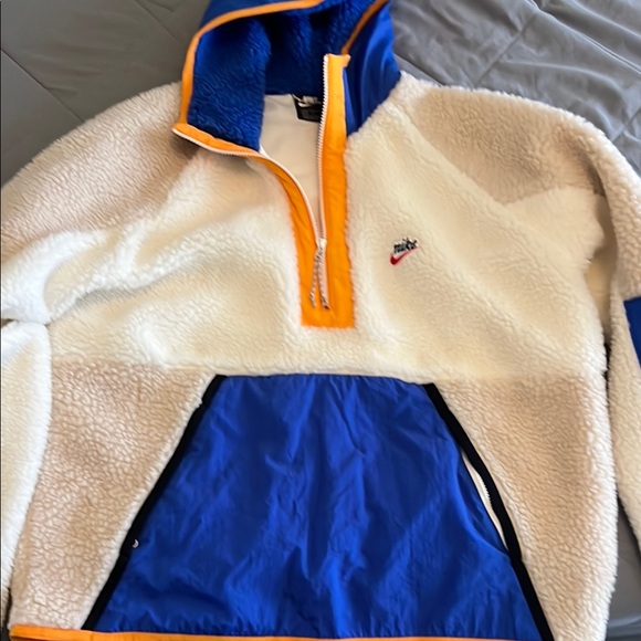 Nike Other - Nike Sherpa Pullover with Blue and Orange Highlights